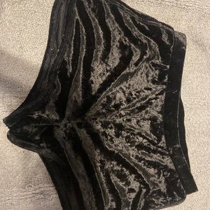 Black velvet shorts